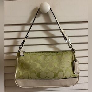 Vintage Coach Demi Hampton Bag Green and White